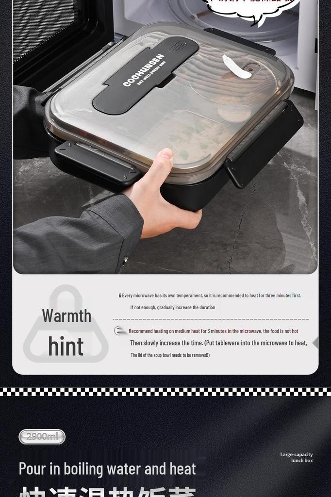 304 Stainless Steel Lunch Box for Adults, Large Capacity Bento with Heat Preservation, Student Meal Container, New Model