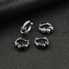 Vnox Vintage Pattern Hoop Earrings for Men Women, Gray Silver Color Round Huggies Earring, Punk Fashion Jewelry Accessories Gift