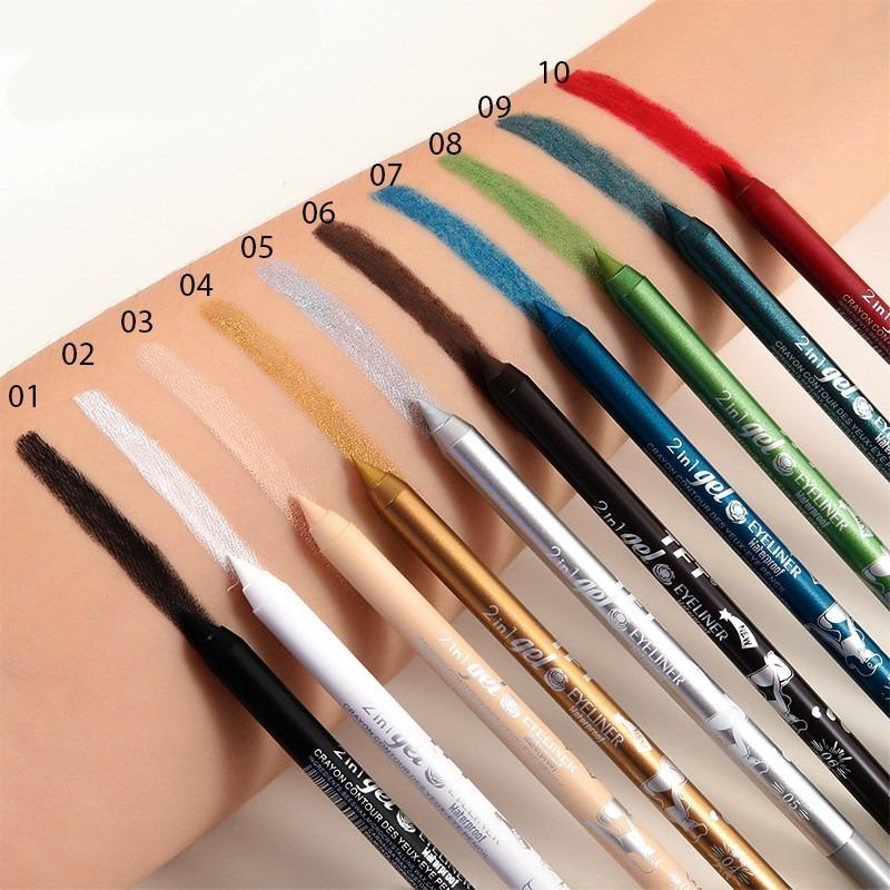 15 Renk Eyeliner Kalem Renkli Pigment Su Geçirmez Mavi Siyah Beyaz Renk Jel Eyeliner makyaj kalemi Göz Güzellik Kozmetik