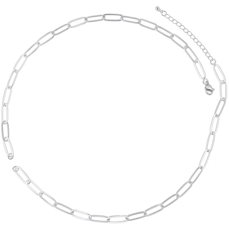 ZHUKOU Golden-Plated Golden/Silvery Jewellery Link Accessory Necklace Handmade Jewellery Connecting Chain 1 Pcs:VL653
