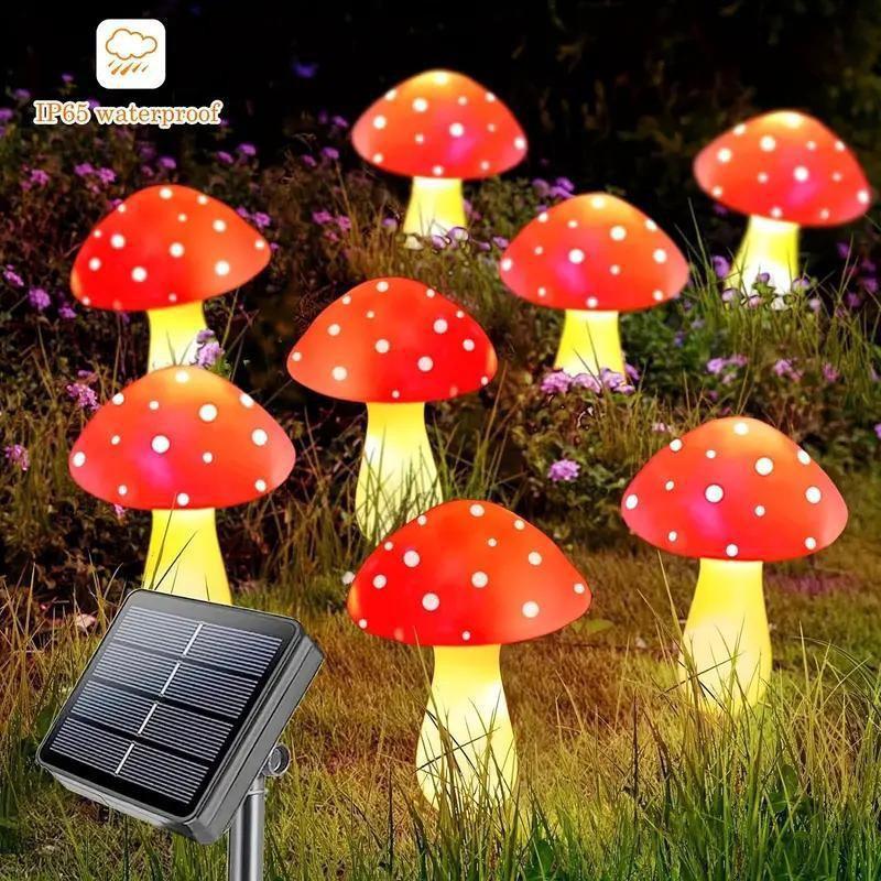 Solar LED Ground Plug Mushroom Light: Waterproof Outdoor Garden Decoration
