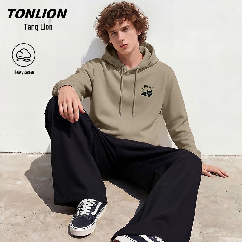 TonLion Men's Heavyweight Casual Hooded Sweatshirt