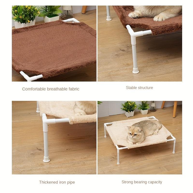[Moisture-proof Cat Hammock] Detachable Moisture-proof 1pc Cat Hammock Bed | Elevated Pet Cushion with Metal Frame, Washable