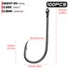 100pcs High Carbon Steel 1#-6/0# Fishing  Hook Single Barbed Hook Fishing Accessories