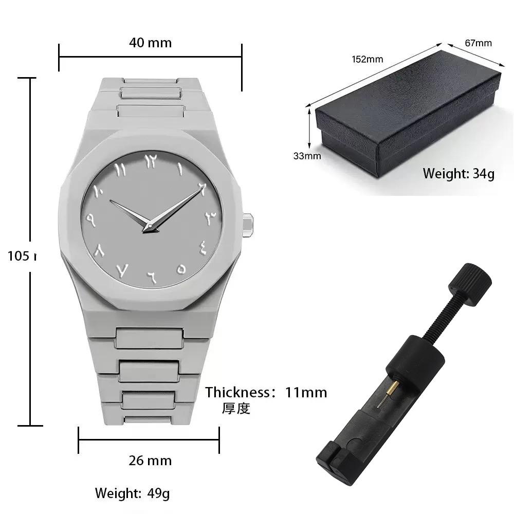 Enkel avslappet herre-dameklokke personlighet arabisk digital kvartsklokke rund urskive kvartsklokke egnet for dagliglivet gaver