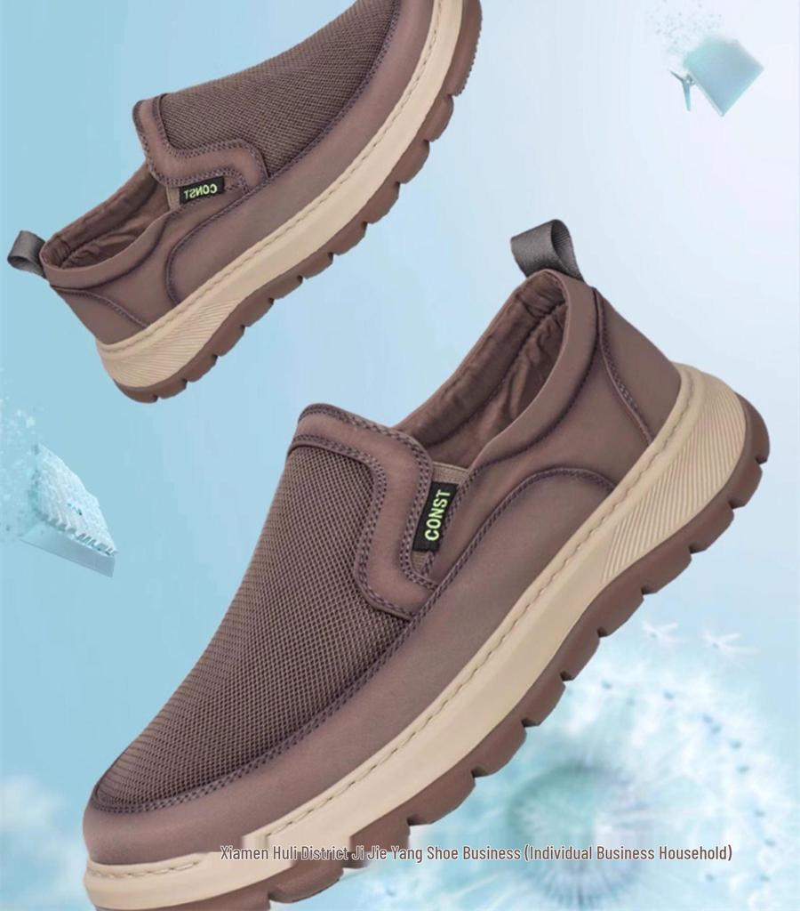 Herren Atmungsaktive Mesh Slip-On Canvas Schuhe - Leicht, Schnelltrocknend, Geruchshemmend