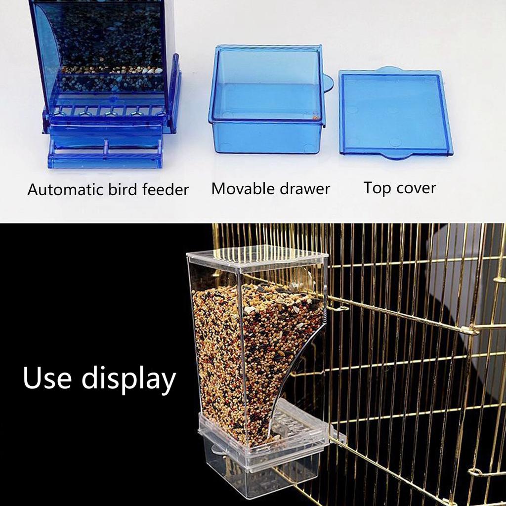Comederos para Pájaros de Jaula Dispensador de Comida de Plástico con Columpio para Cacatúa Conuro