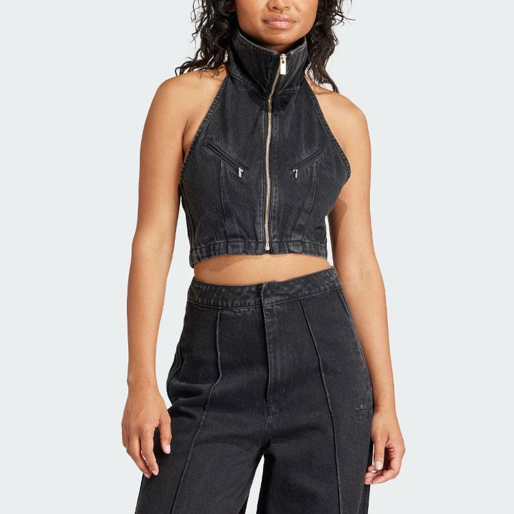 Adidas Originals Fashion Montreal Cropped Vest Women Tops Black IT7270