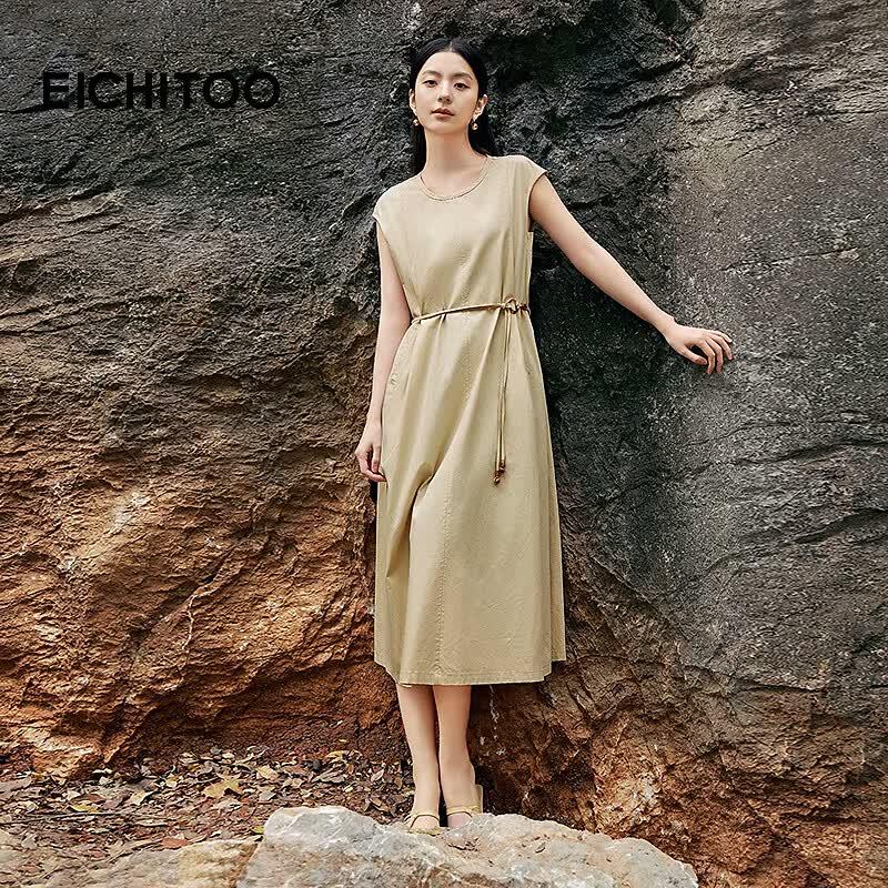 EICHITOO Women s Lyocell Sleeveless Midi Dress M