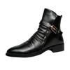 Fashion Autumn Winter Elegant Chelsea Boots Leather Men Ankle Shoes Slip-on Dress Formal Boot for Man Pointed Toe Knight Botas Masculino