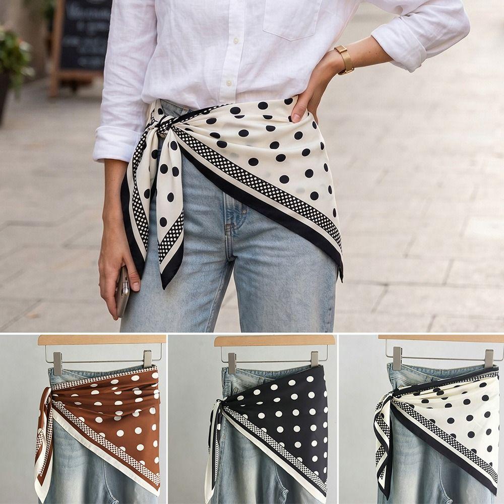 Matching Pants Polka Dot Triangle Scarf Multi-functional Decorative Headscarf New Women's Necktie