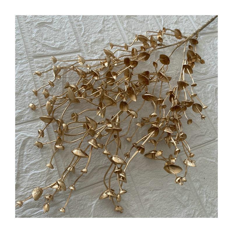 Artificial Golden Eucalyptus Hydrangea Fan Leaf Fake Flower Wedding Photography Home Hotel Ginkgo Leaves Plant Accessories Decor