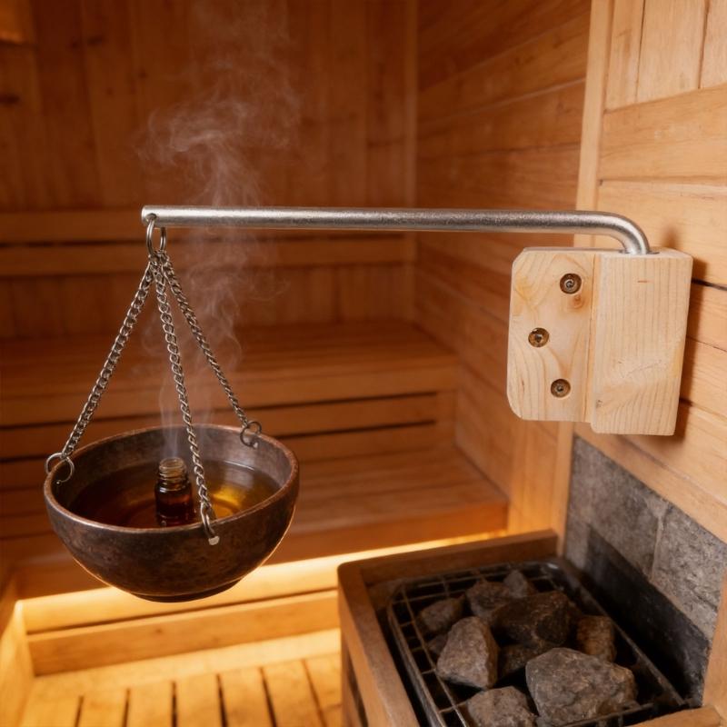 Essential Oil Bowl Stainless Steel Sauna Oil Cup Sauna Aromatherapies Bowl Oil Cup Holder with Wood Plate and Screws