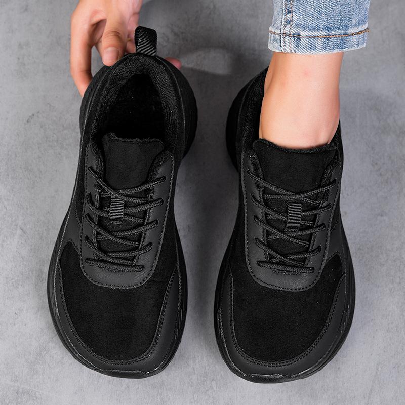 Winter Mens Wide Box Sneakers Fur-lined Keep Warm Frost Resistant Casual Sports Shoes Walking for Big Wide Fat Foot