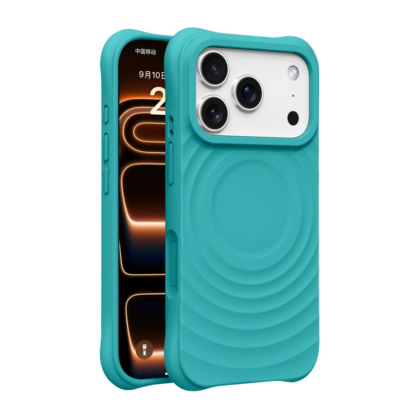 

Water Ripple Silicone For Magsafe Wireless Charge Magnetic Phone Case For iPhone Air 17 16 15 14 Pro Max Soft Shockproof Cover iPhone 14 Plus