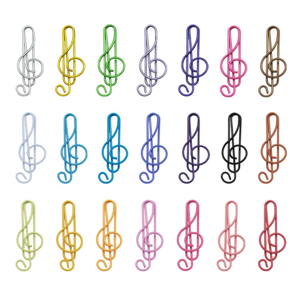 10/20/50Pcs Metal Cartoon Paper Clips Musical Note Colorful Bookmark Irregular Paper Pins Clamp School Office Supplies