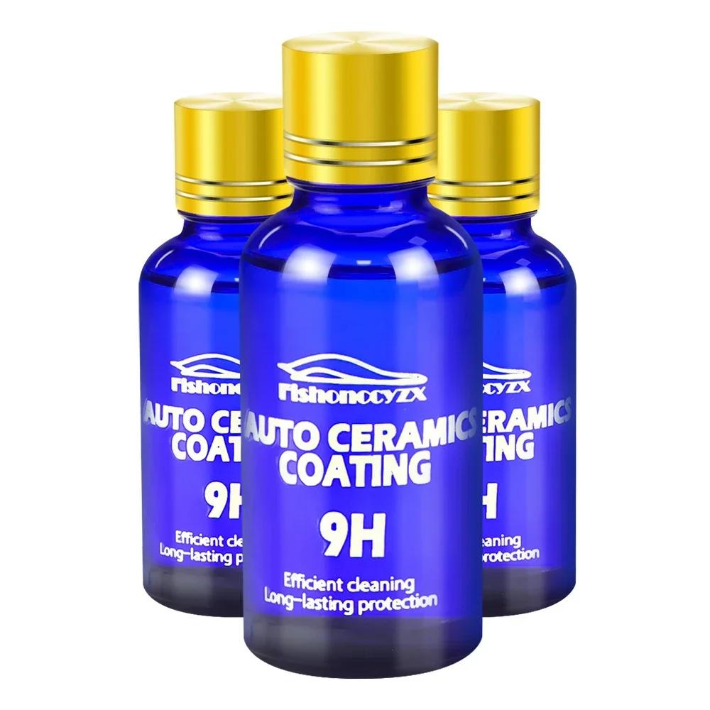 3 szt. 9H Powłoka Krystaliczna Ceramiczna do Samochodu Super Hydrofobowa Powłoka do Polerowania Szkła Zestaw Płyn do Konserwacji Lakieru Samochodowego Bez Pudełka
