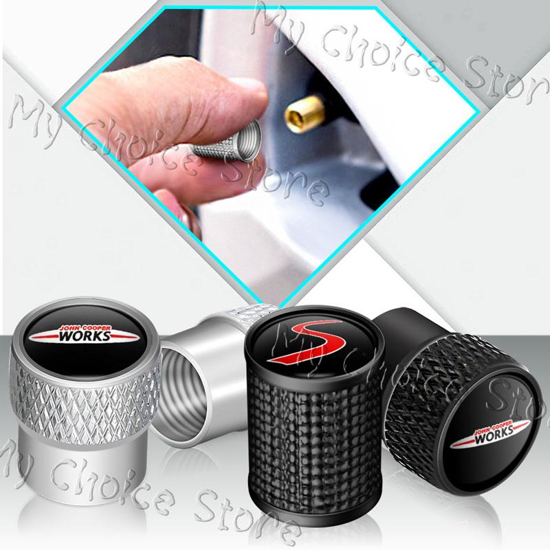 4Pcs/set Metal Alloy S Emblem Car Wheel Tire Valve Stem Caps For Mini Cooper S Logo John Cooper Works R55 R53 R52 F55 F54 F60 Rdxzk11