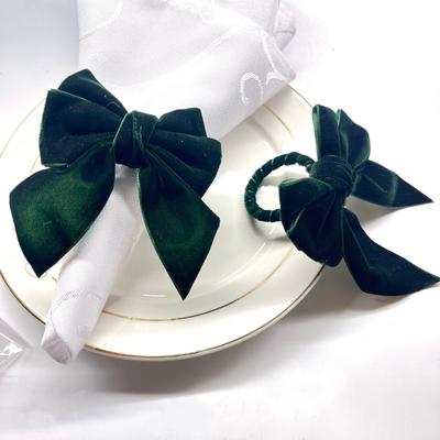 Velvet Bow Napkin Ring Reusable Bowknot Napkin Holder Holiday Table Napkin Ring for Birthday Wedding Party Anniversary Dinner Table Decoration