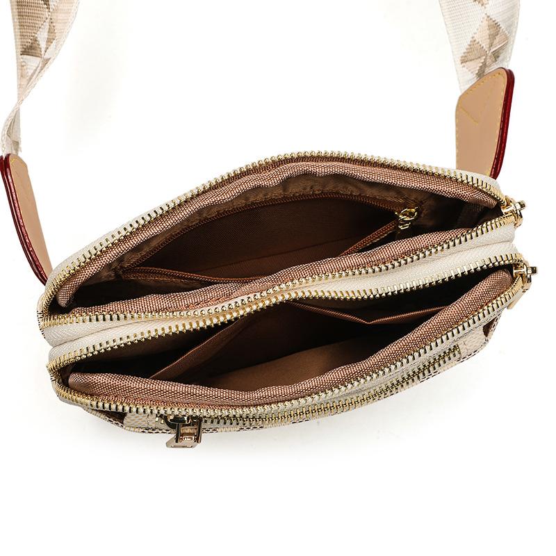 Fashion Crossbody Bag Adjustable Shoulder Strap Shoulder Bag Windmill Print Camera Bag Multi Layer Square Bag