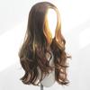 Brown Color-picked Long Curly Hair Mid-banged Chemical Fiber Synthetic Wig Holiday Party Birthday Party Daily Ware