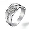 Luxuriöser Sterling Silber Inlay Zirkonia Kristall Herrenring Vergoldet Verlobungsschmuck Geschenk