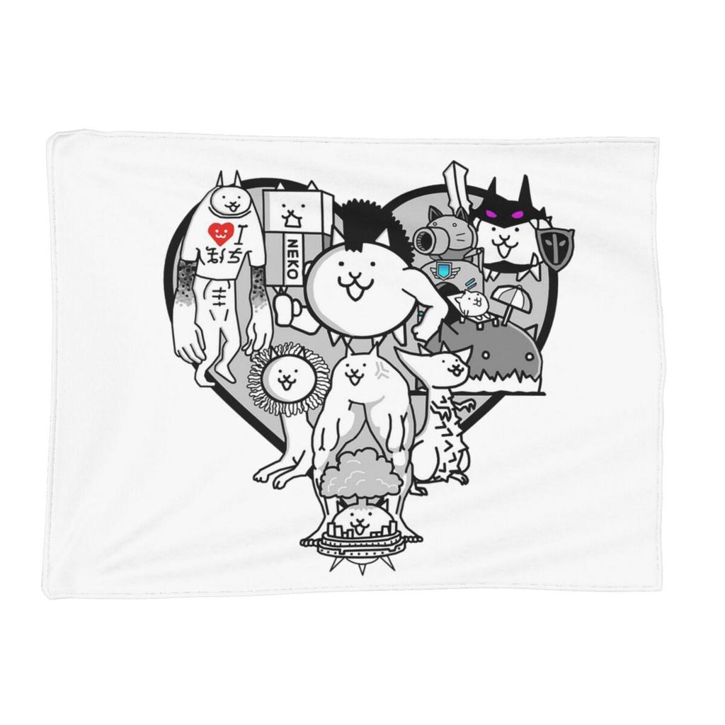 Battle Cats Mobile Games Blankets Soft Warm Flannel Throw Blanket Bedspread for Bed Living Room Picnic Travel Home Sofa