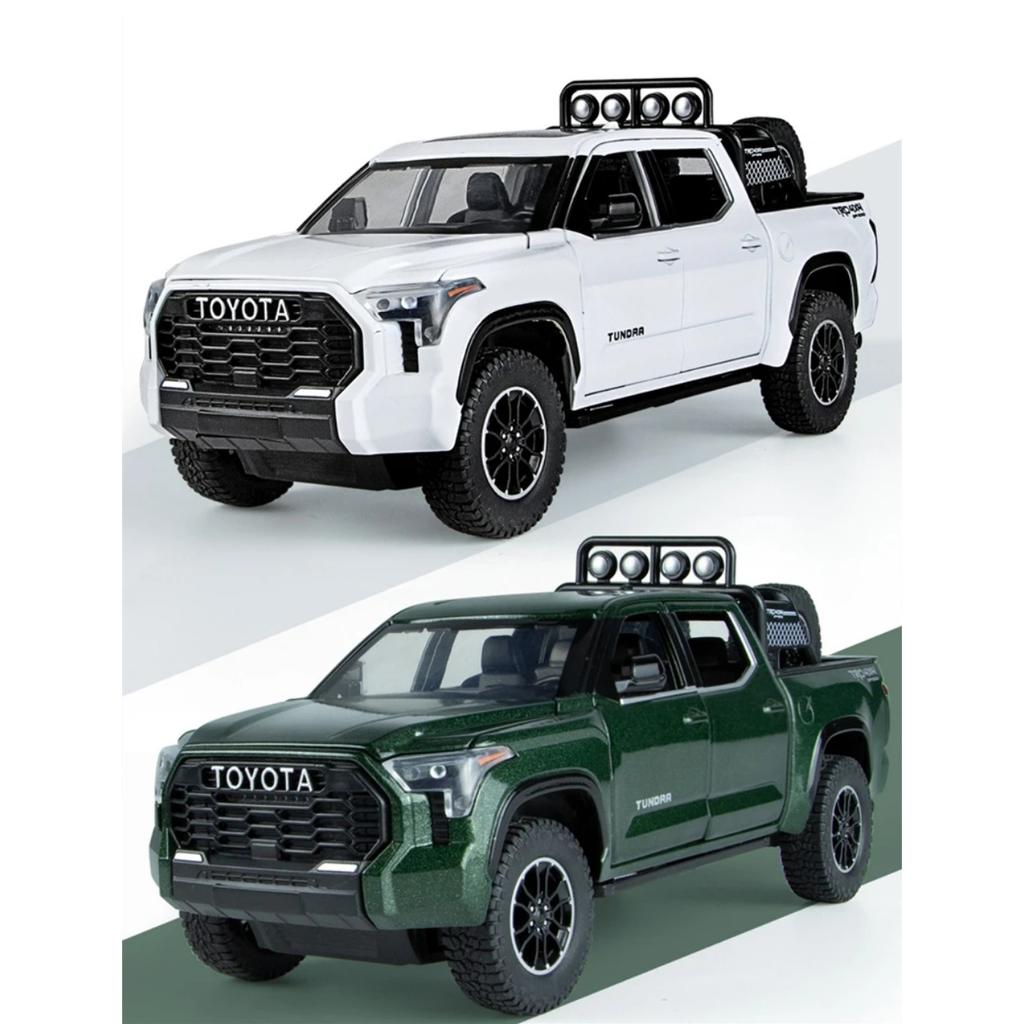1/24 Toyota Tundra Alloy Pickup Car Model Diecast & Toy Metal Off-Road Vehicles Car Model Sound and Light Collection Childrens Toy Gift