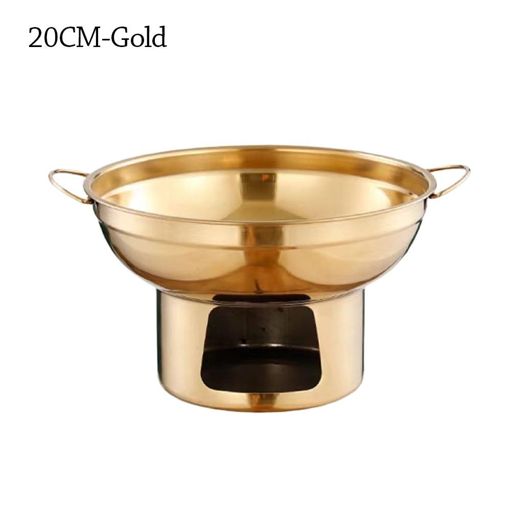 

Durable 20/22cm Hot Pot Stainless Steel Thickened Stove Double Ears Cooking Kitchen Cookware Household