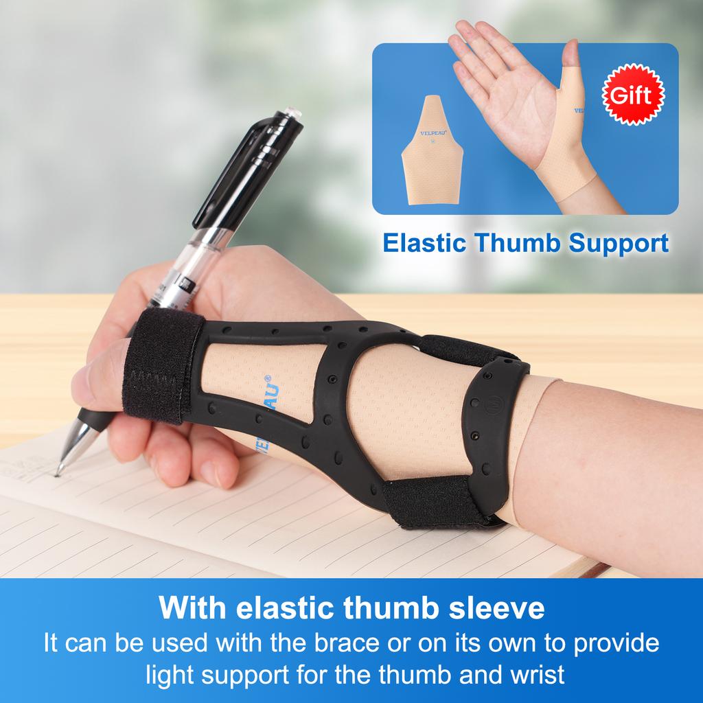 Durable And Safe Velpeau Waterproof Thumb Brace Semi-Rigid Silicone Thumb Splint For De Quervains Tenosynovitis Arthritis Pain And Tendonitis