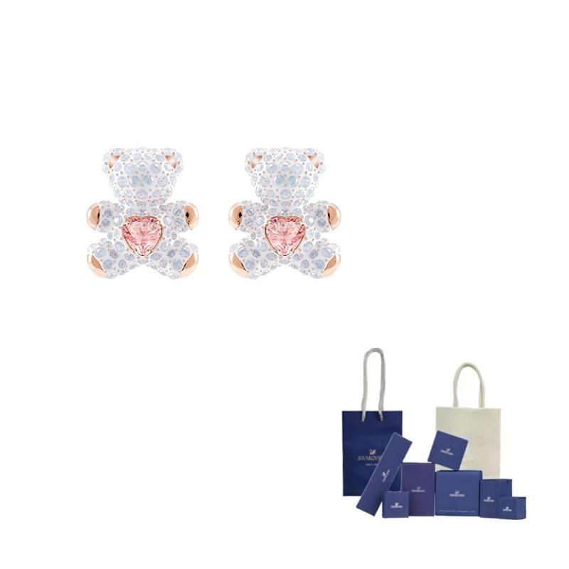 Swarovski Crystal Teddy Bear Earrings Women Earrings White 5447445