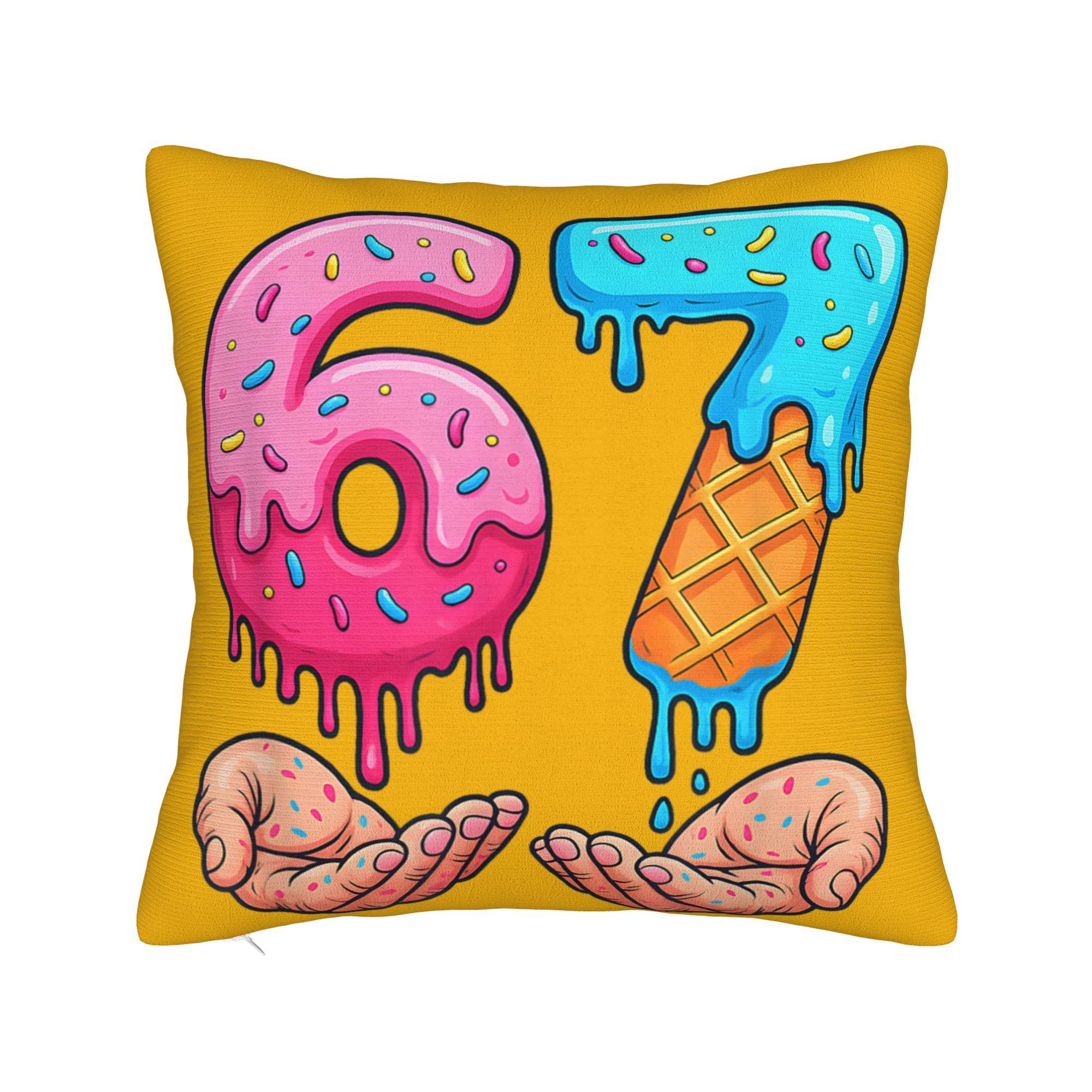 

Six Seven Meme 6-7 Number Pillow Case Novelty Pillow Cover Comfy Pillowcases For Living Room Sofa 12x12Inch