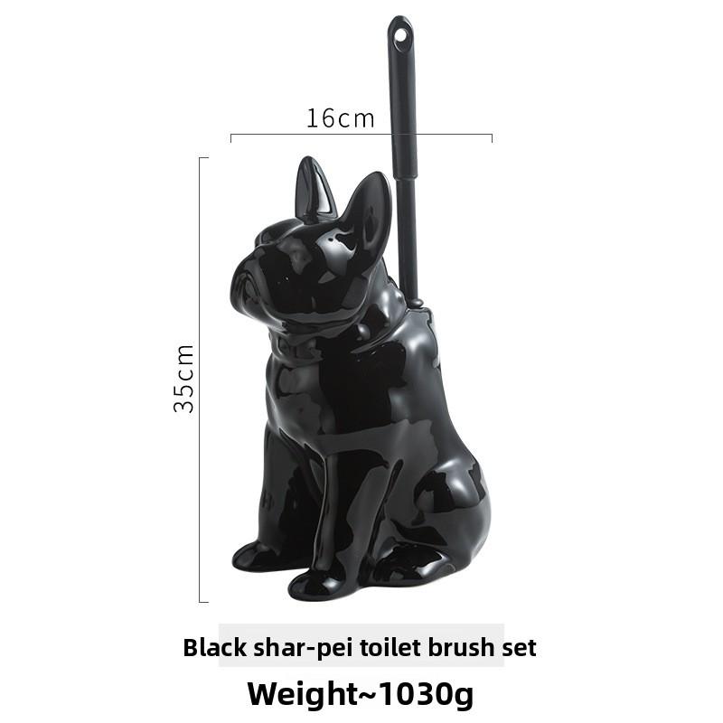 Creative Ceramic Toilet Brush Set with Plastic Bristles Minimalist Bathroom Cleaning Tool