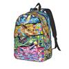 Fashion Pokemon Theme Eeveelution Collage Backpack  Mochilas Adjustable Strap Outdoor Sturdy Shoulder Rucksack