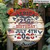 2D Flat, 1pc Round Aluminum America 250th Anniversary Sign, Rustic July 4th 2026 Patriotic Metal Wall Decor, Retro American Flag & Eagle Design