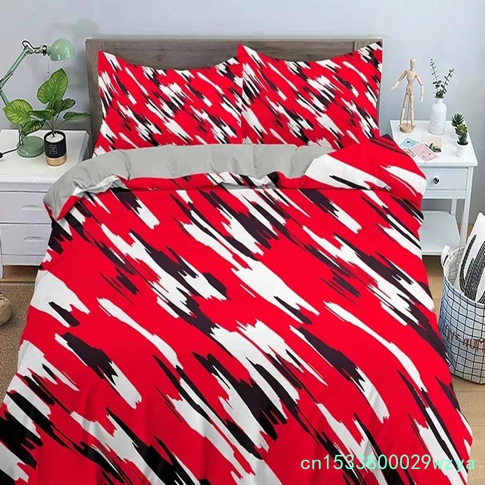 Stripe Geometric Bedding Set Breathable Duvet Cover With Pillowcase Adults Fashion Queen King Size Quilt Cover Home Textiles