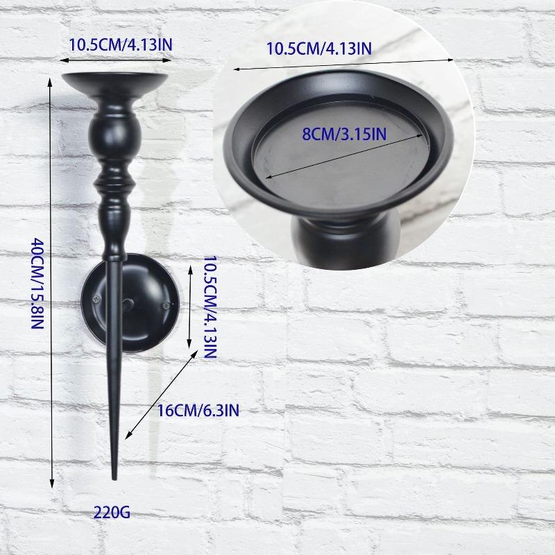 2 Τμχ Κηροπήγιο Τοίχου, Μεταλλικό Κηροπήγιο Τοίχου Σχέδιο Σκήπτρο, Διακόσμηση Τοίχου Σπιτιού για Σαλόνι, Μπάνιο, Τραπεζαρία