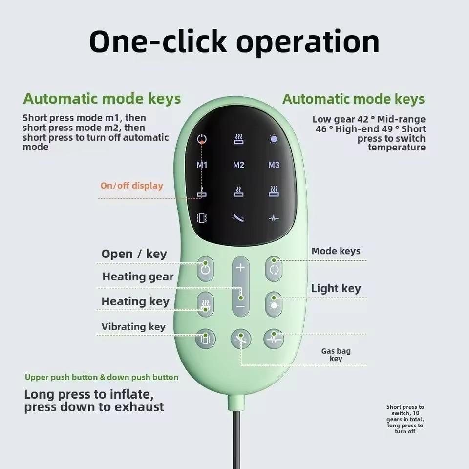 Spine Support Back Massage Machine Electric Lumbar Traction Massager Adjustable Vibration Intensity Airbag Waist Massager