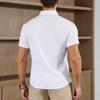 Men's Business Casual Solid Color Short Sleeved Shirt for Summer Fashion No Ironing Comfortable and Versatile Top