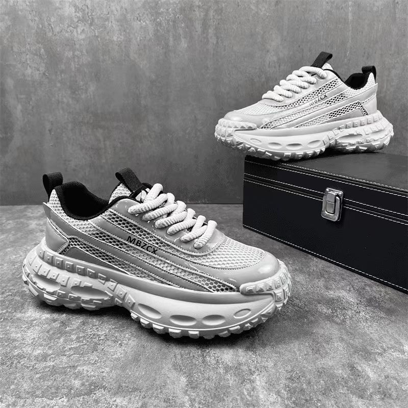 Men's Shoes 2025 Summer New Thick-soled Heightening Casual Dad Shoes Internet Celebrity Same Men's Breathable Sports Mesh Shoes