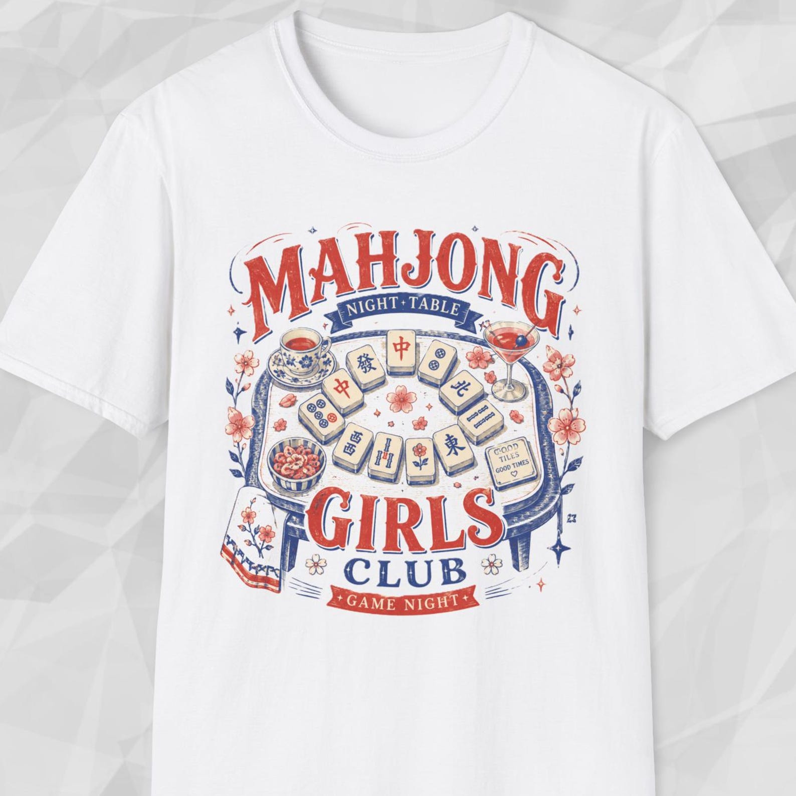 Mahjong Girls Club Shirt, Mahjong Game Night Tee, Mahjong Tile T shirt, Girls NighT shirt, Mahjong Lover Tee S