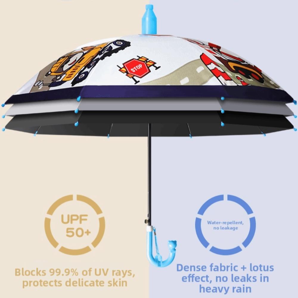 Parapluie sifflet Pluie Soleil avec Pochette de Rangement Parapluie à Manche Longue Nouveau Parapluie Enfant pour le Voyage
