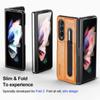 Slim Thin S Pen Holder Leather Case For Samsung Galaxy Z Fold3 Fold 4 Fold4 Fold 3 5g Anti -Falling Phone Bag Cover Funda Capa