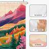 Colorful Shower Curtain for Bathroom Set Abstract Floral Mountain Forest Lake Watercolor Art Bright Natural Painting Landscape