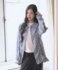 THE GREEN LAB Lovely Collar Check Frill Long Top [Blue]
