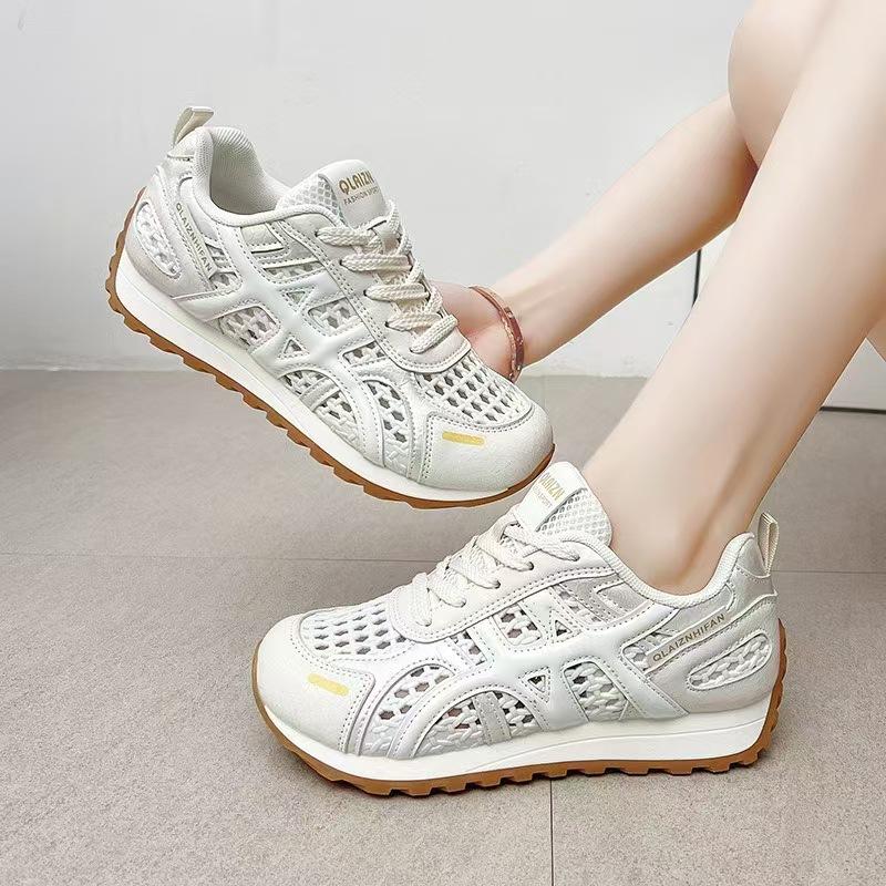 Popular Carving Hole German Training Shoes Women's 2025 New Summer Mesh Shoes Women's Mesh Breathable Forrest Gump Casual Sports Running Shoes