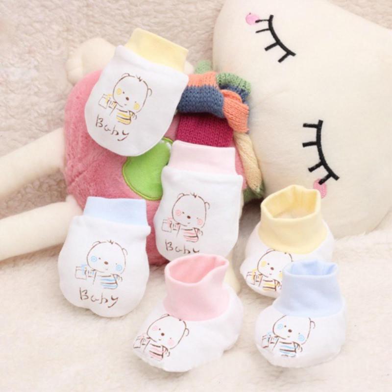 Boy Girl Newborn Anti Scratching Cotton Baby Anti-grasping Gloves Face Protection