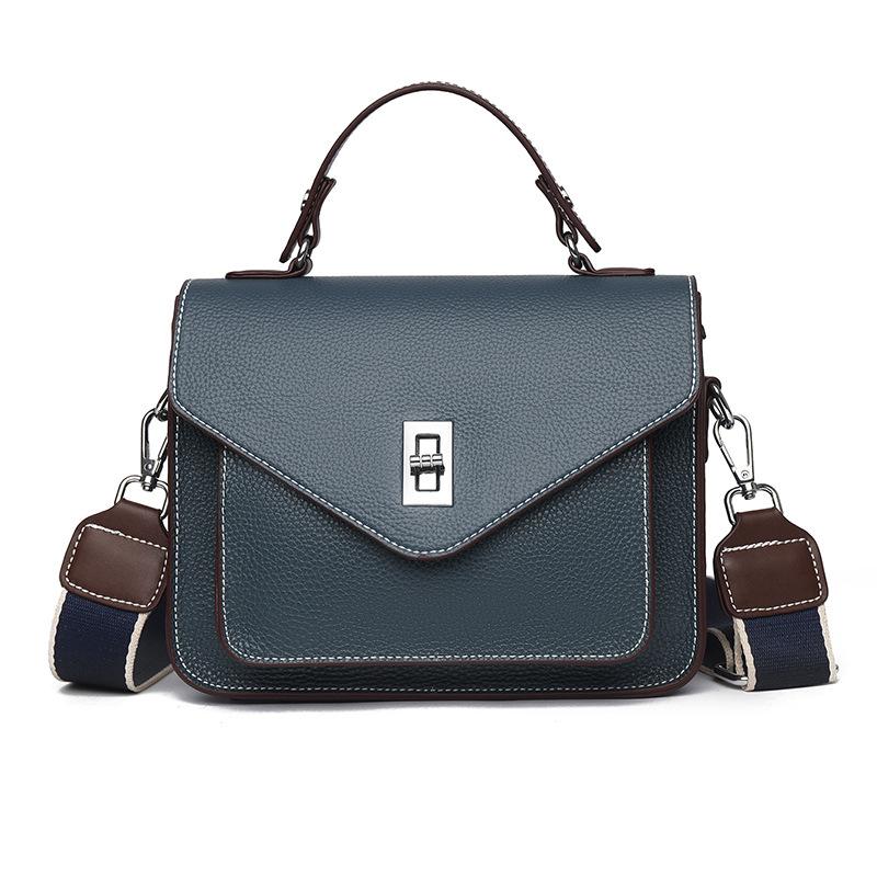 

Женская сумка сумка из премиальной кожи первый слой коровьей кожи портативная женская сумка через плечо женская сумка-мессенджер тренд синий