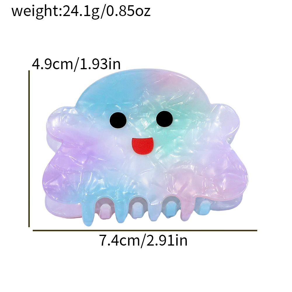 

Cute Ghost Hair Claw Clips for Women Girls, 6 Pcs Kawaii Opal Jelly Hair Clips, Non-Slip Strong Hold Hair Jaw Clips
