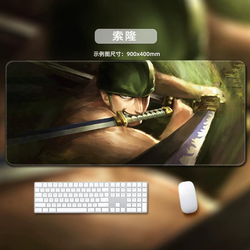 One Piece Leather Mouse Pad Oversized Small Office Gaming Keyboard Pad Desk Pad Bristle Bracelet Monkey D. Luffy Roronoa Zoro Decorative Desk Mat